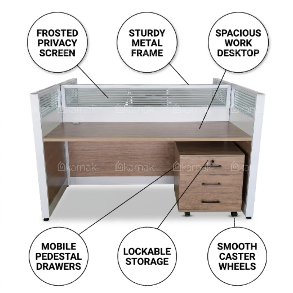Agrohome Two Person Workstation – Coffee + Grey