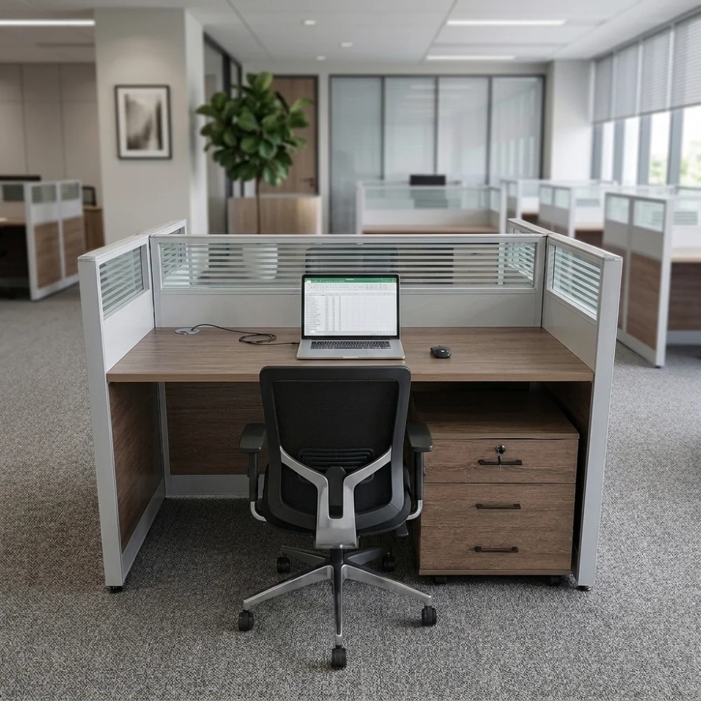 Agrohome Two Person Workstation – Coffee + Grey