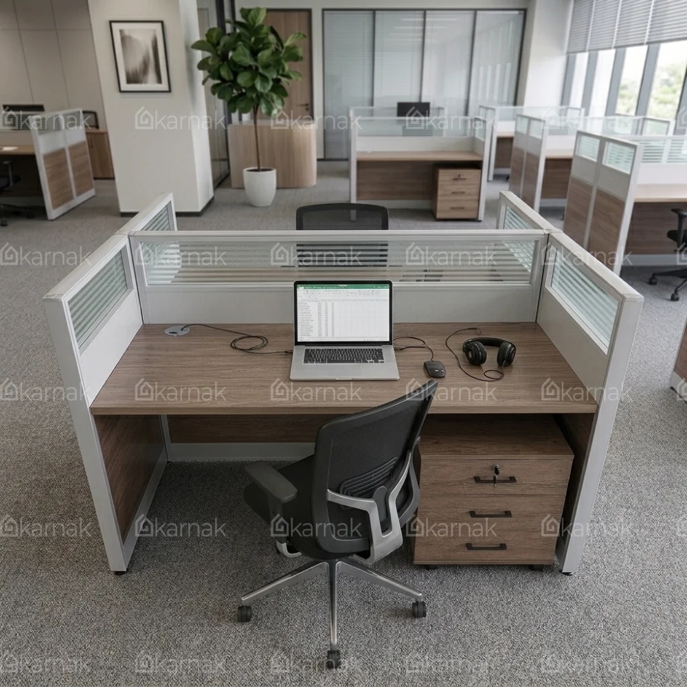 Agrohome Two Person Workstation – Coffee + Grey