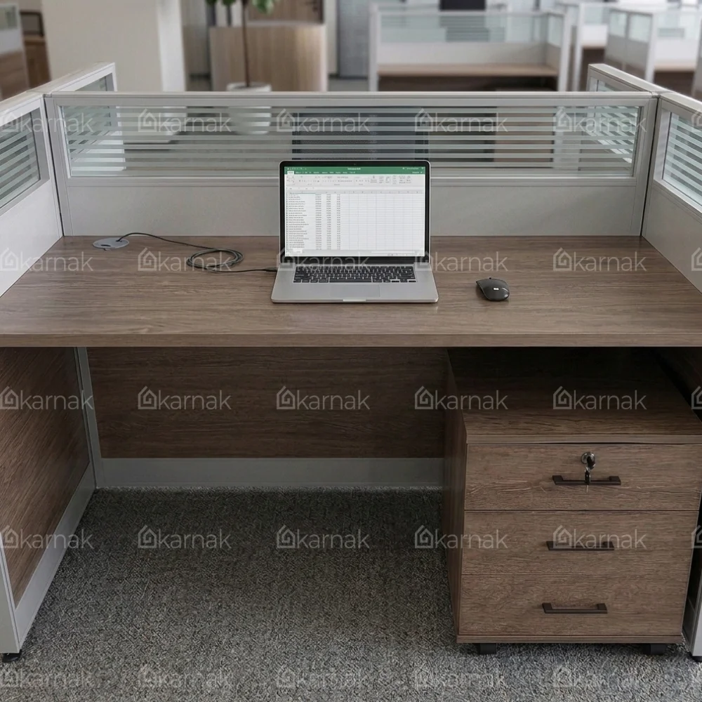 Agrohome Two Person Workstation – Coffee + Grey