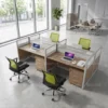 Ashford Four Person Workstation – Oak + Khaki