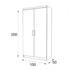 Waldron Two Door Wardrobe – Marble + Oak