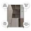 Kallax Four Doors Book Cabinet – Oak + Khaki
