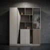Kallax Four Doors Book Cabinet – Oak + Khaki