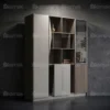 Kallax Four Doors Book Cabinet – Oak + Khaki
