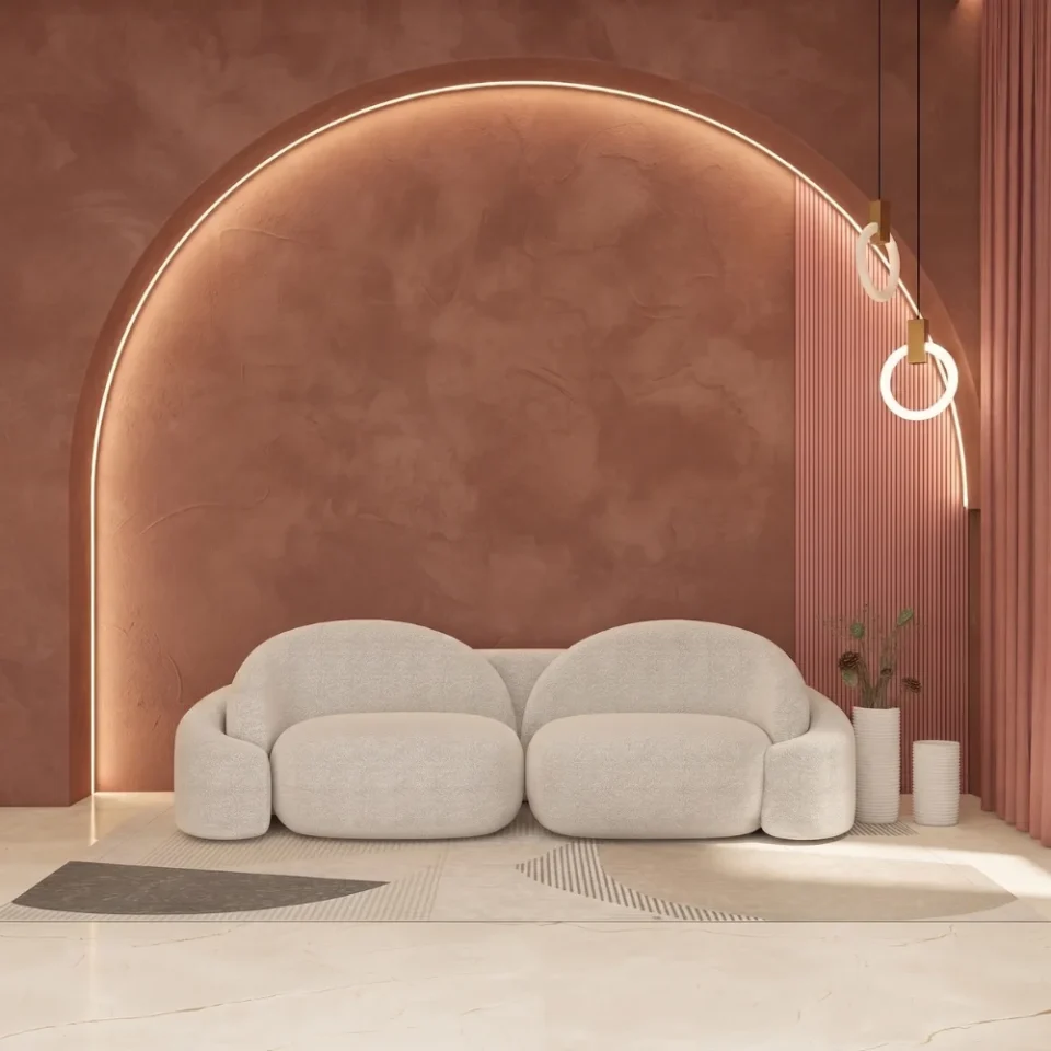 Kelvora Modern 3-Seater Sofa – Off White…