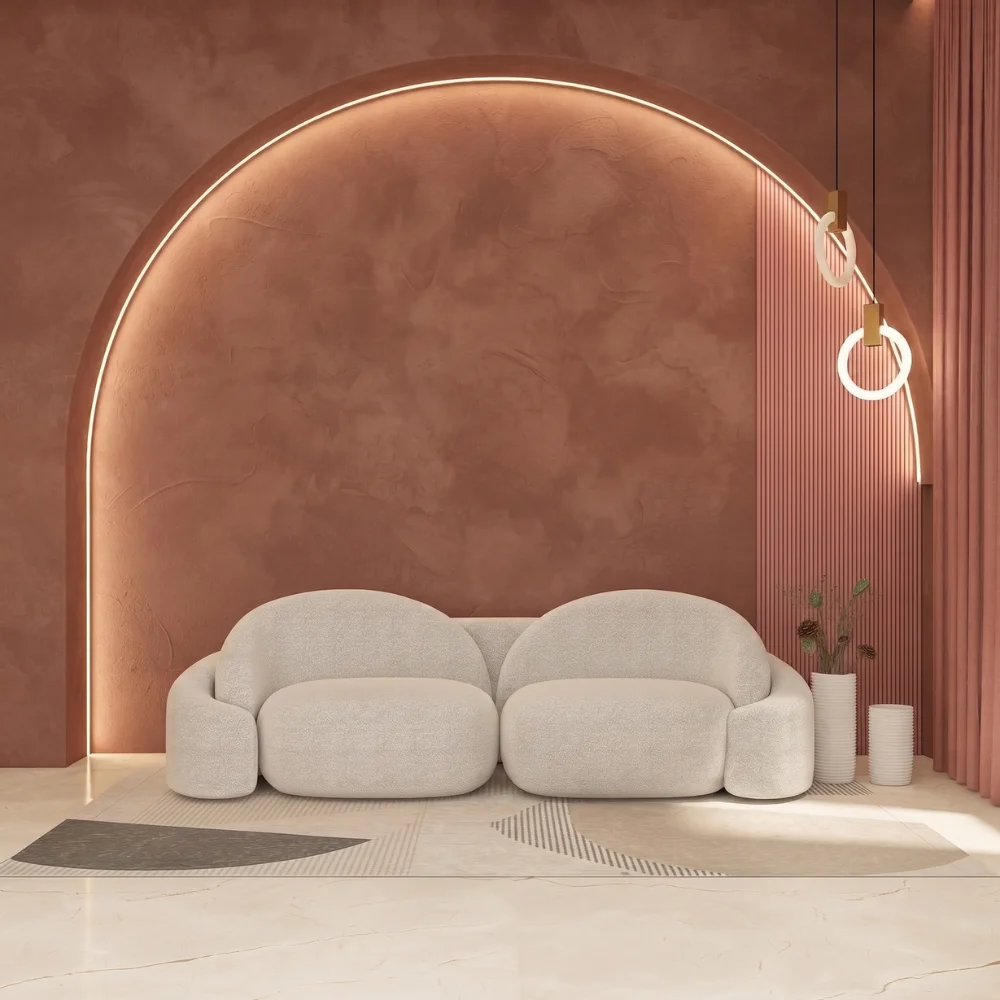 Kelvora Modern 2-Seater Sofa – Off White