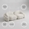 Kelvora Modern 2-Seater Sofa – Off White