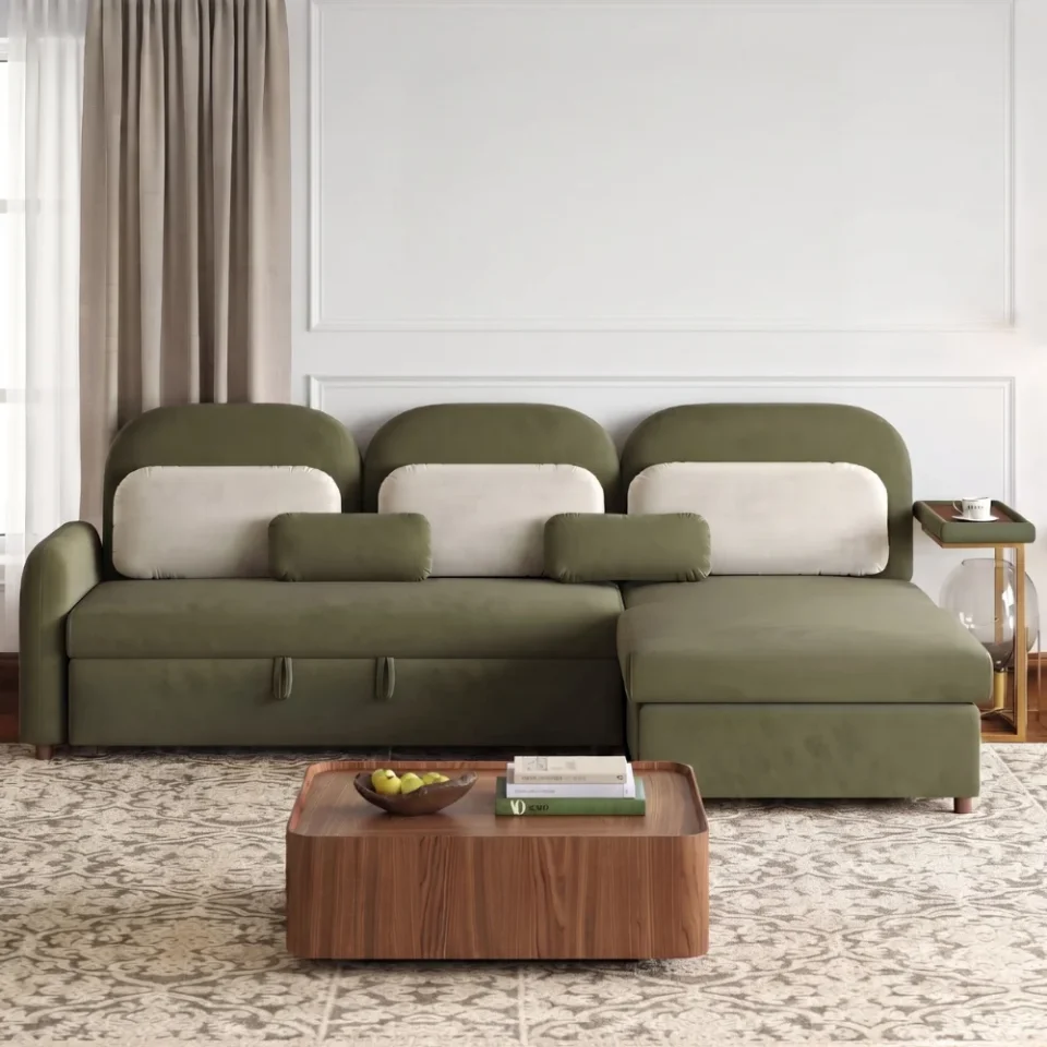 Kivano Sofa Bed With Storage – Olive