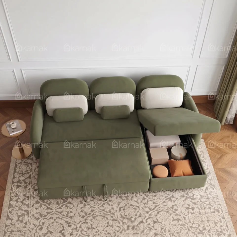 Kivano Sofa Bed With Storage – Olive…