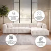 Lasara L-Shape Tufted Sofa – White