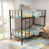Leo Heavy Duty Steel Bunk Bed  – Black