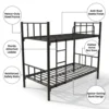Leo Heavy Duty Steel Bunk Bed  – Black