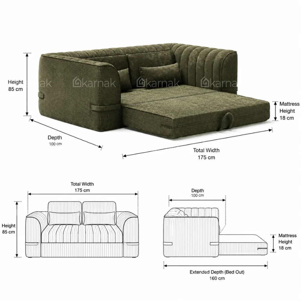 Levrona Sofa Bed – Green