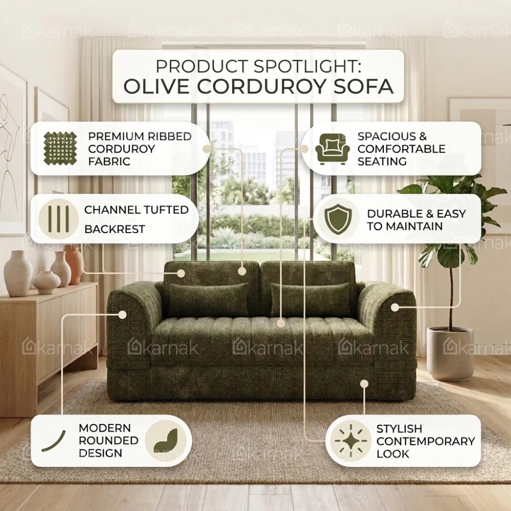 Levrona Sofa Cum Bed – Green
