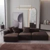 Lurevia L-Shape Sofa 3 Seater Sofa – Dark Brown