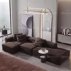 Lurevia L-Shape Sofa 3 Seater Sofa – Dark Brown