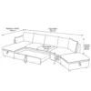 Lurvex L-Shape Sectional Pull-Out Sofa Bed – Cream