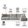 Lurvona L-Shape Sofa + Ottoman – Cream
