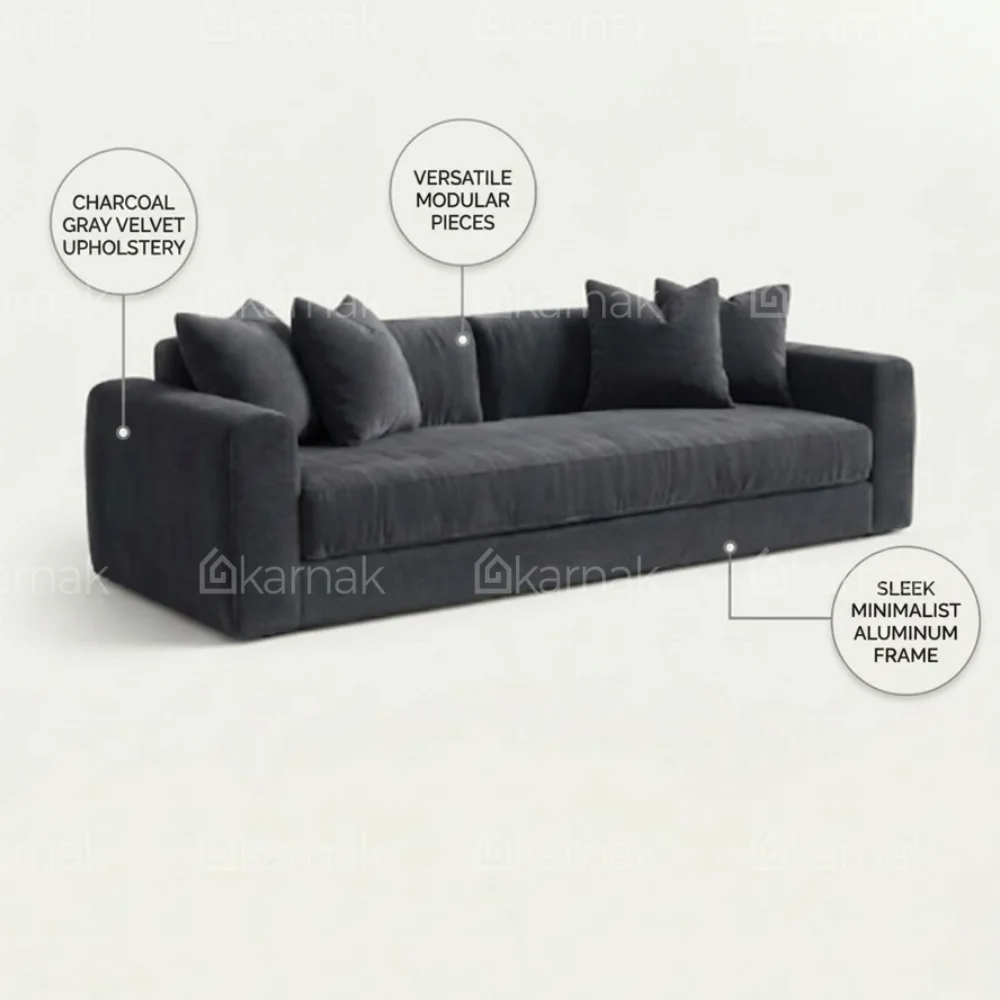 Merovian 3-Seater Sofa – Grey