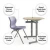Micke Study Desk with Chair and Table – Beech