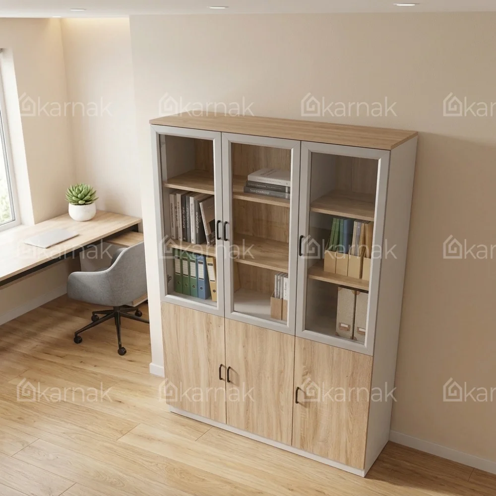 Mimi Book Cabinet – Oak + Khaki
