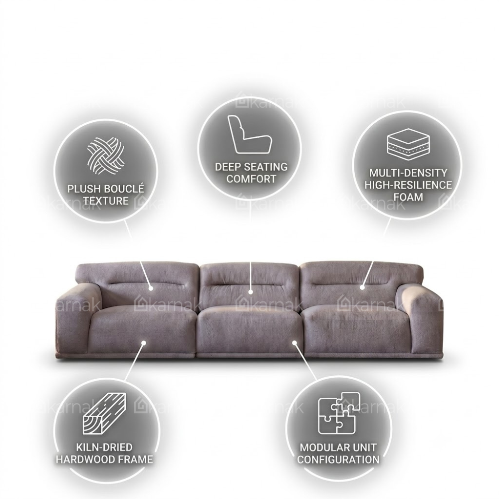 Morvique Modern 3-Seater Sofa – Brown