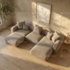 Myvoro 3-Seater Sofa + 2 Ottoman – Grey