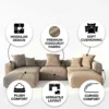 Myvoro 3-Seater Sofa + 2 Ottoman – Grey