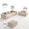 Norellis Sofa Set – 2+1+Ottoman – Beige