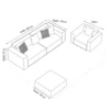 Norellis Sofa Set – 2+1+Ottoman – Beige