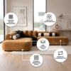 Novique L-Shape Sofa -Brown