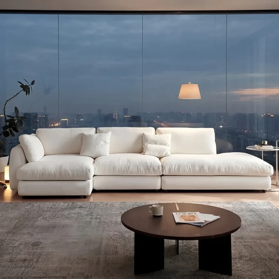 Orvessa L-Shape Sofa – Off White…