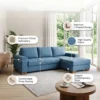 Orvex L-Shape Sofa With Storage – Blue