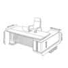 Ramil L Shape Office Desk 1.8 Oak + Khaki