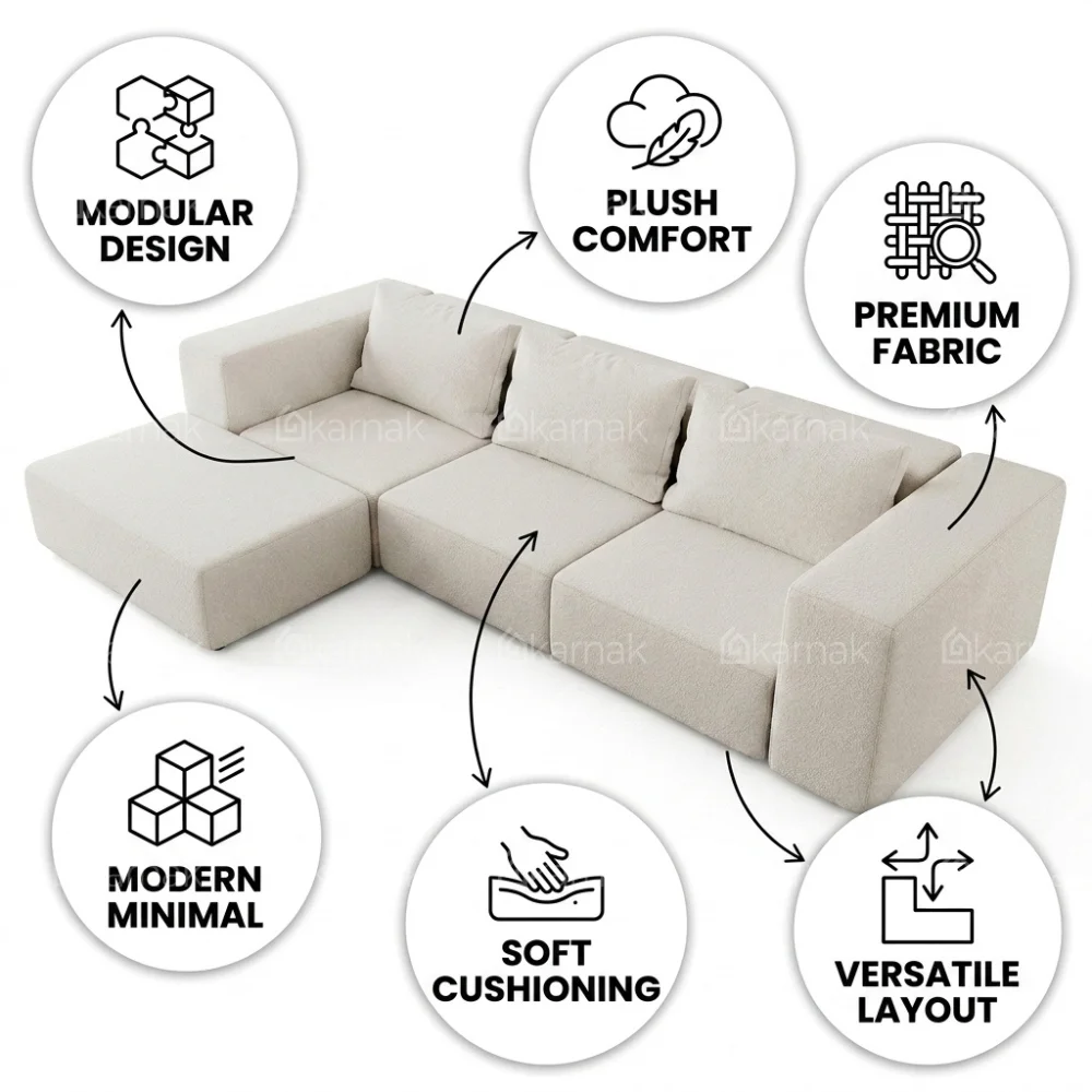 Ravento 3-Seater Sofa – Off White