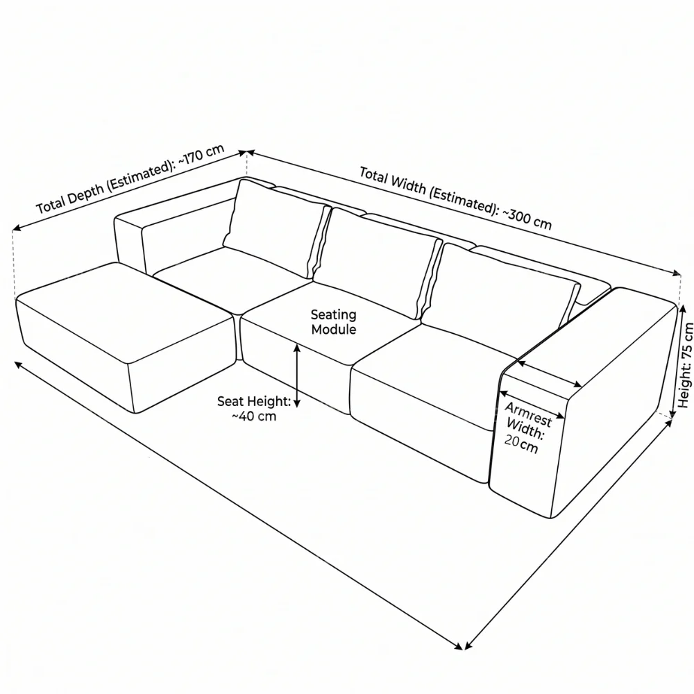 Ravento 3-Seater Sofa – Off White