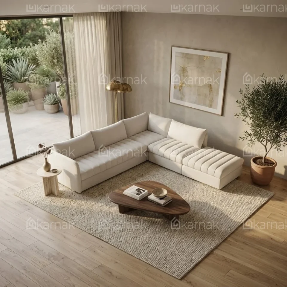 Rovessa L-Shape Sofa – Off White…