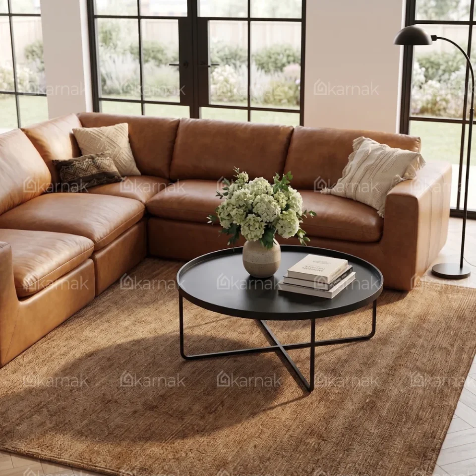 Sectovia L-Shape Sectional Sofa – Brown…