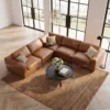 Sectovia L-Shape Sectional Sofa – Brown