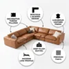 Sectovia L-Shape Sectional Sofa – Brown