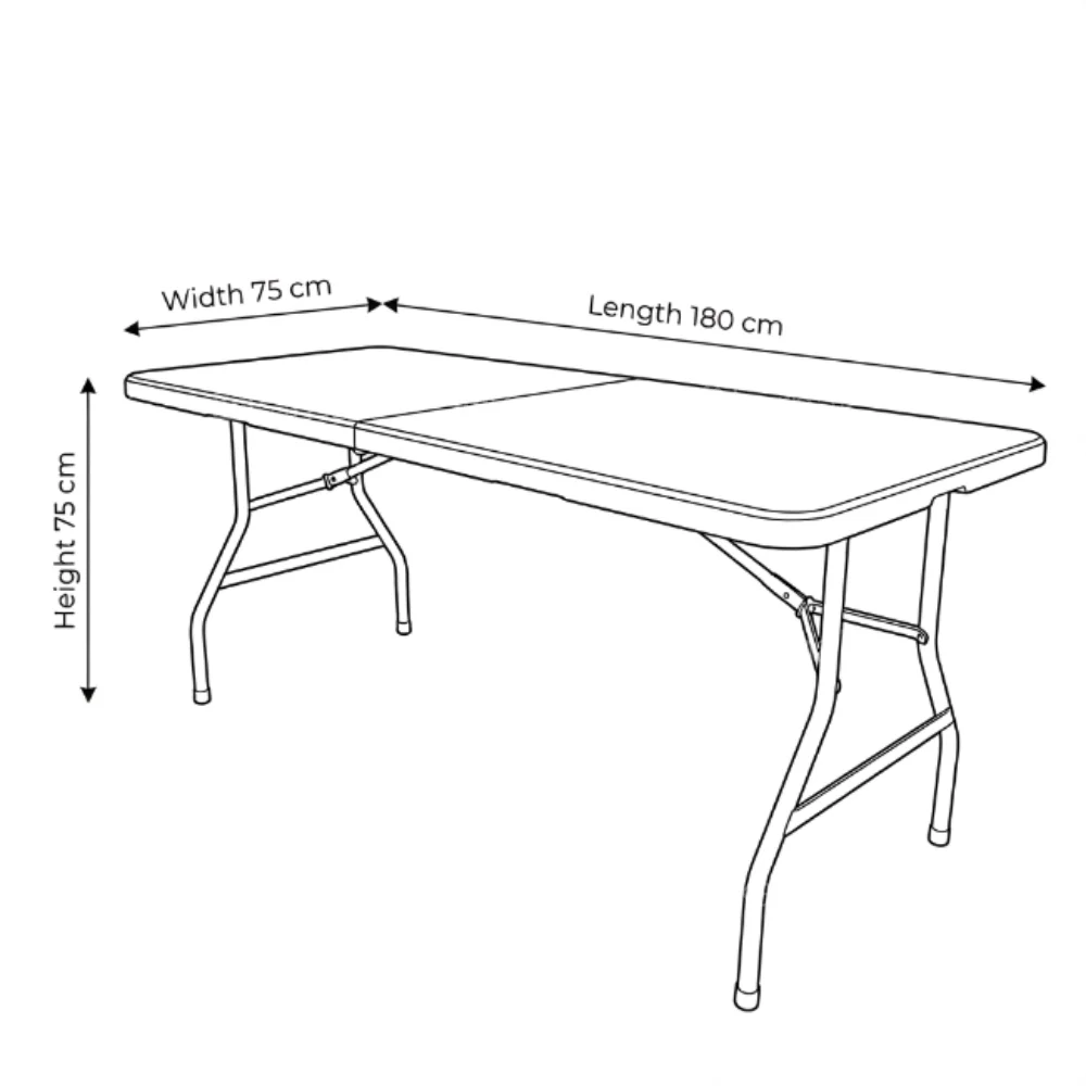 Skubb Rectangular Folding Table – White