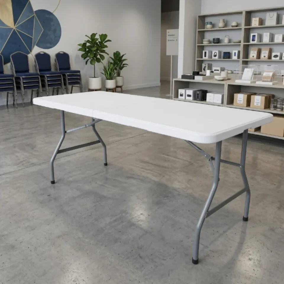 Skubb Rectangular Folding Table – White…