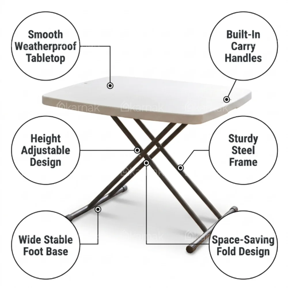Skubb Square Folding Table – White