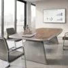 Streamline Modern Meeting Table – Coffee + Grey