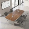 Streamline Modern Meeting Table – Coffee + Grey