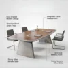 Streamline Modern Meeting Table – Coffee + Grey