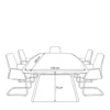 Strear Modern Meeting Table – Oak + Khaki