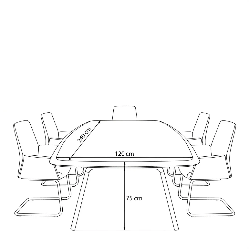Strear Modern Meeting Table – Oak + Khaki