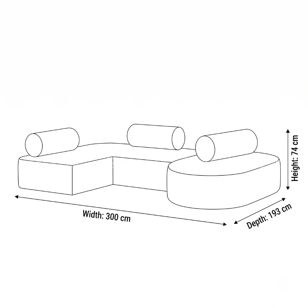 Torvexa 3-Seater Sofa – Brown